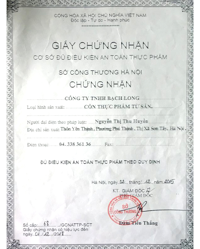 Công Ty TNHH Bạch Long